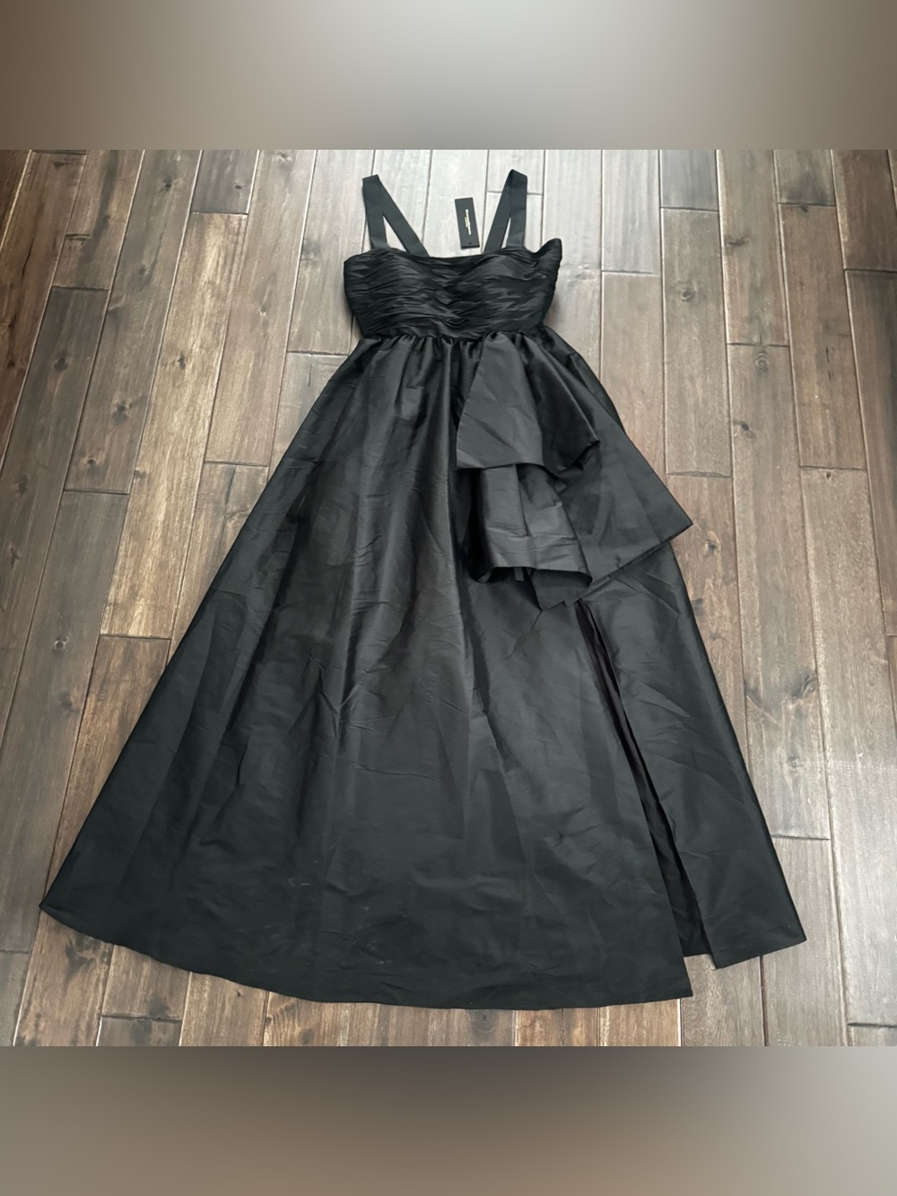 Donna Karan New York Ball Gown With Big Bow Black Taffeta Formal Dress 10 NWT